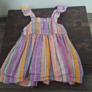 Carter's 9m girls striped linen blend dress‎